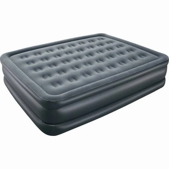 BCF Double High Velour Airbed With Pump Queen 240V 3 BCF Double High Velour Airbed With Pump Queen 240V