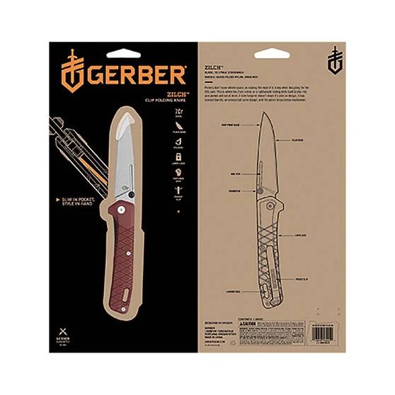 Gerber Zilch Folding Knife Red 4 Gerber Zilch Folding Knife Red - Image 2