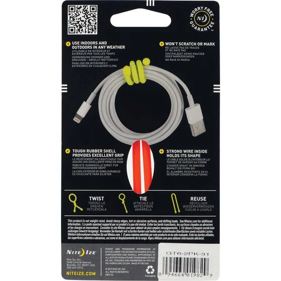 Nite Ize Gear Tie 6" Orange 2 Pack 3 Nite Ize Gear Tie 6" Orange 2 Pack